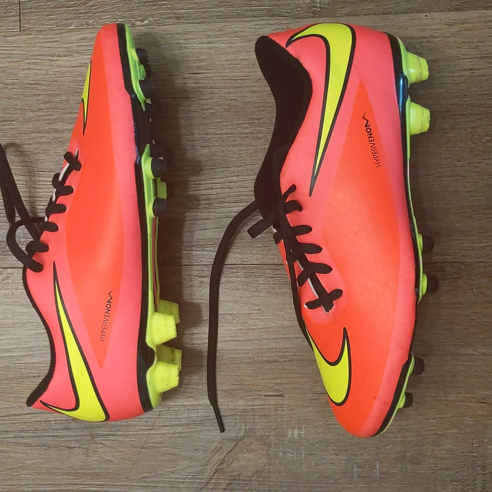 Nike Hypervenom Red and Yellow Athletic Shoes